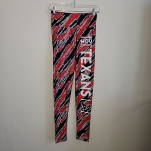 Houston Texans NFL Team Apparel Women's Leggings Red/Blue W White Letters Medium